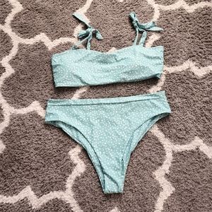 Polka tie top bikini